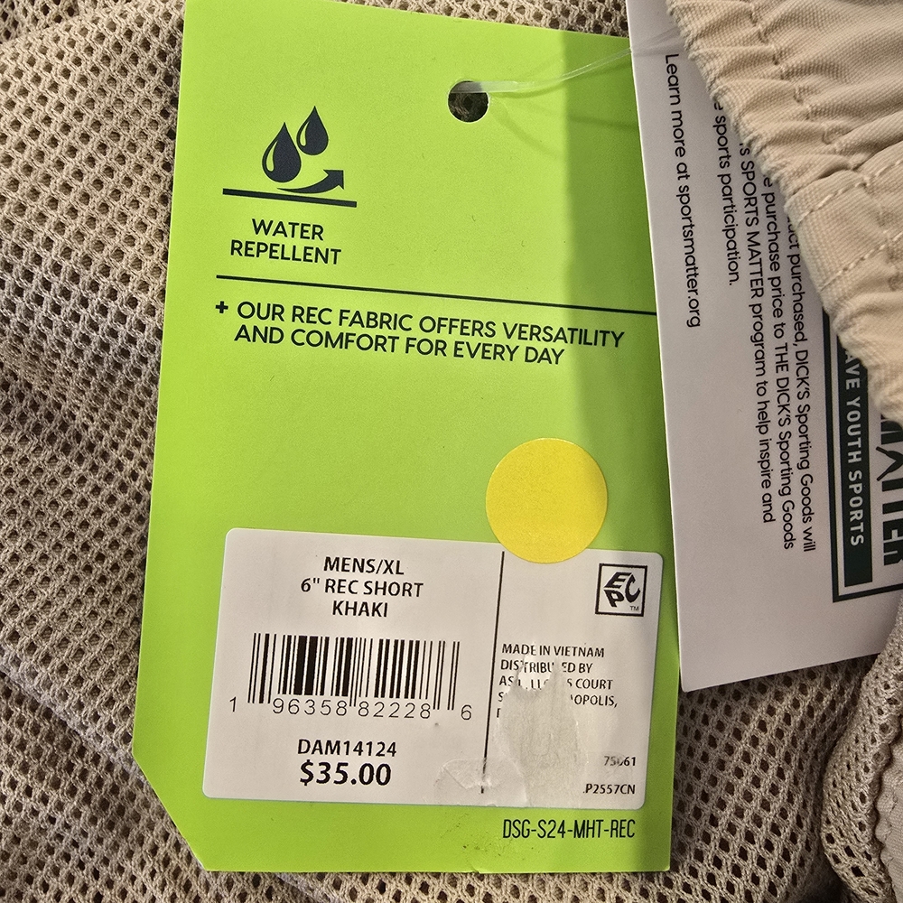DSG Men's Beige Relax Fit Short Size xl Nwt - Picture 8 of 9
